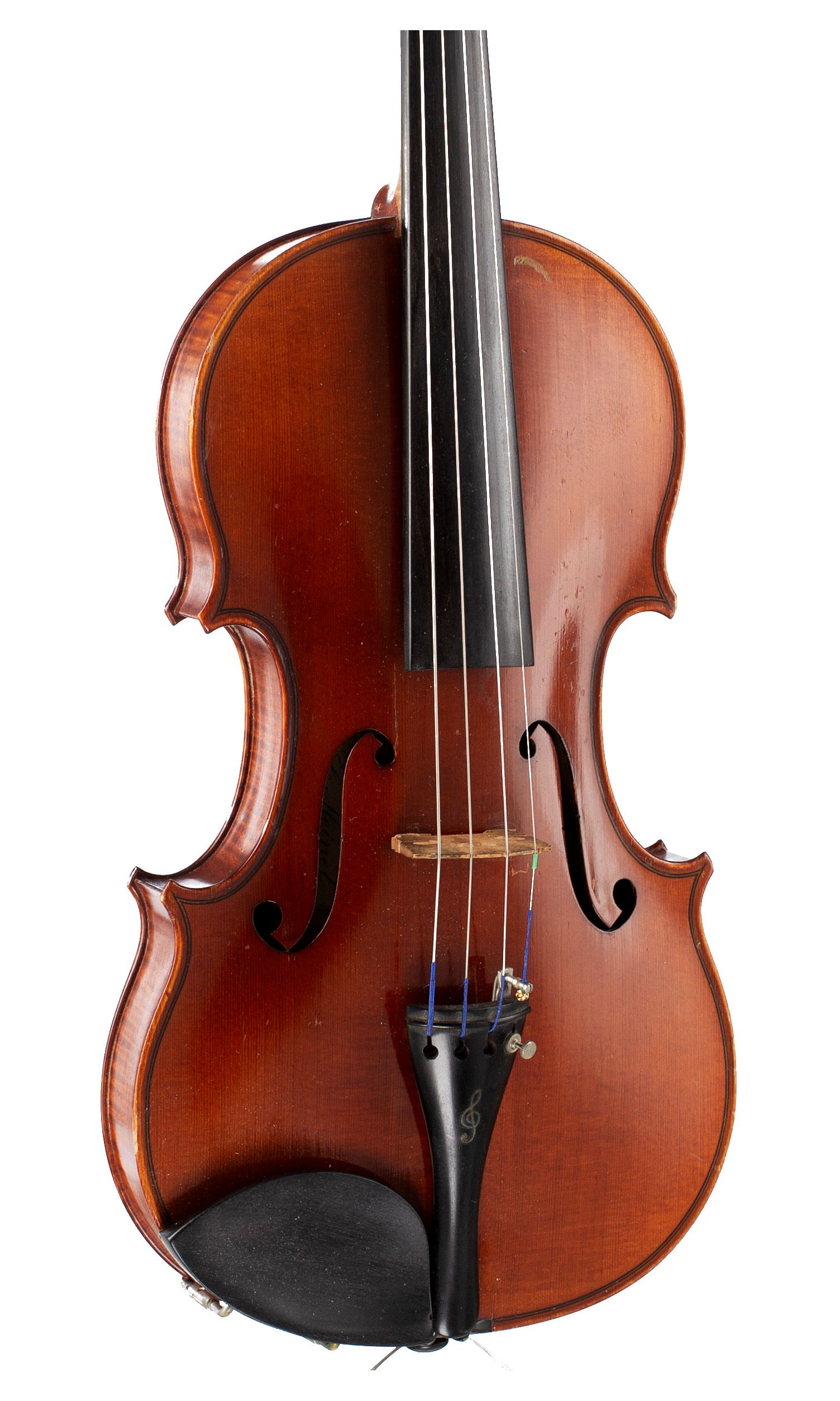 Violin, Workshop of Ernst Heinrich Roth, Markneukirchen, 1936 — angled view, 20°