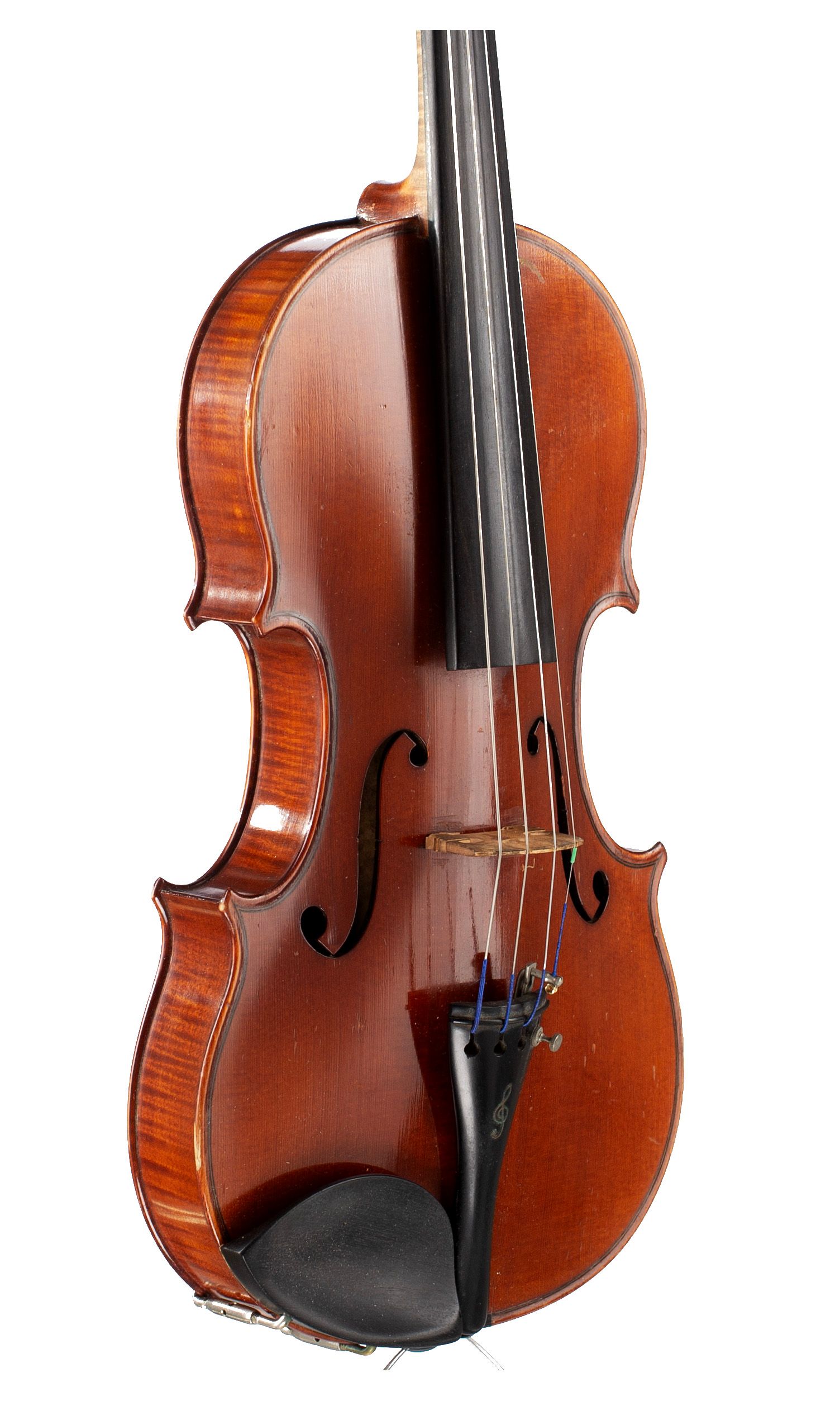Violin, Workshop of Ernst Heinrich Roth, Markneukirchen, 1936 — angled view, 40°
