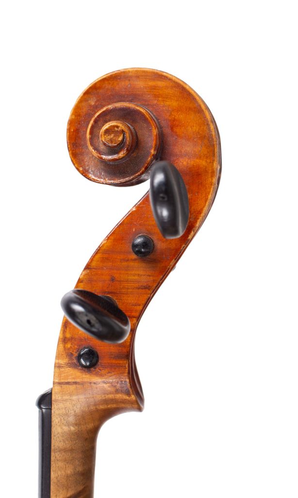 Violin by A. W. Reitz, Chicago, 1922 — scroll