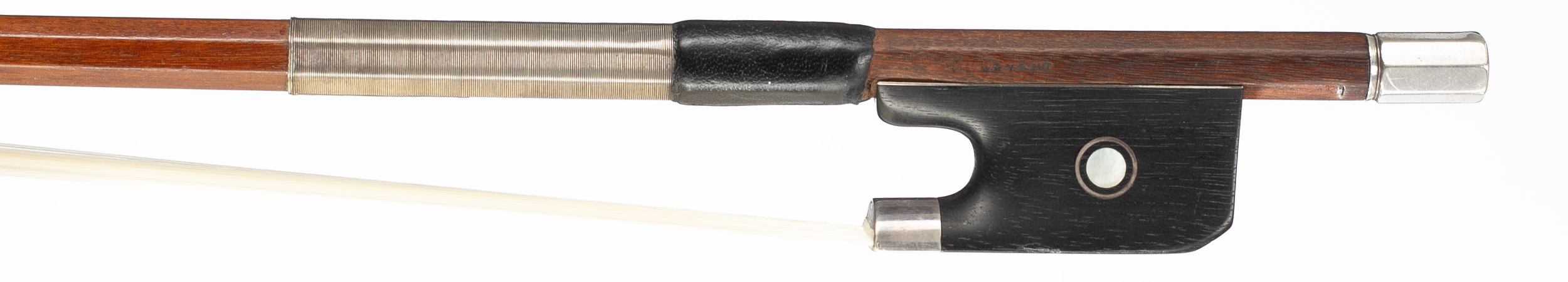 A silver-mounted cello bow by Percival Bryant, England, circa 1950 — frog