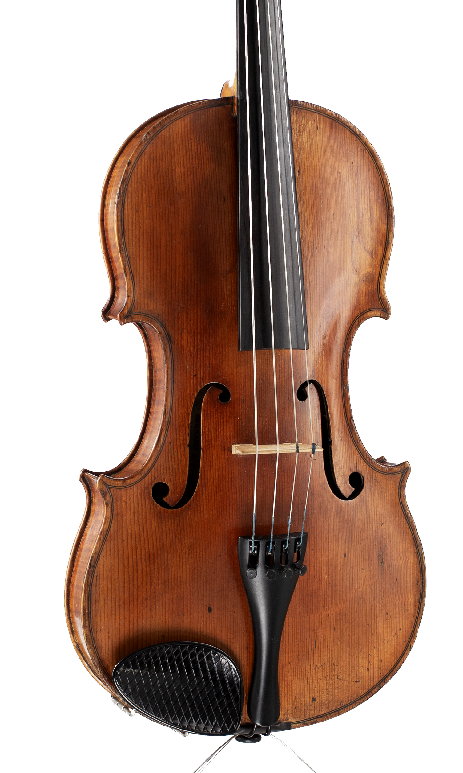 A viola by Bernard Simon Fendt Jnr, London, 1831 — angled view, 20°