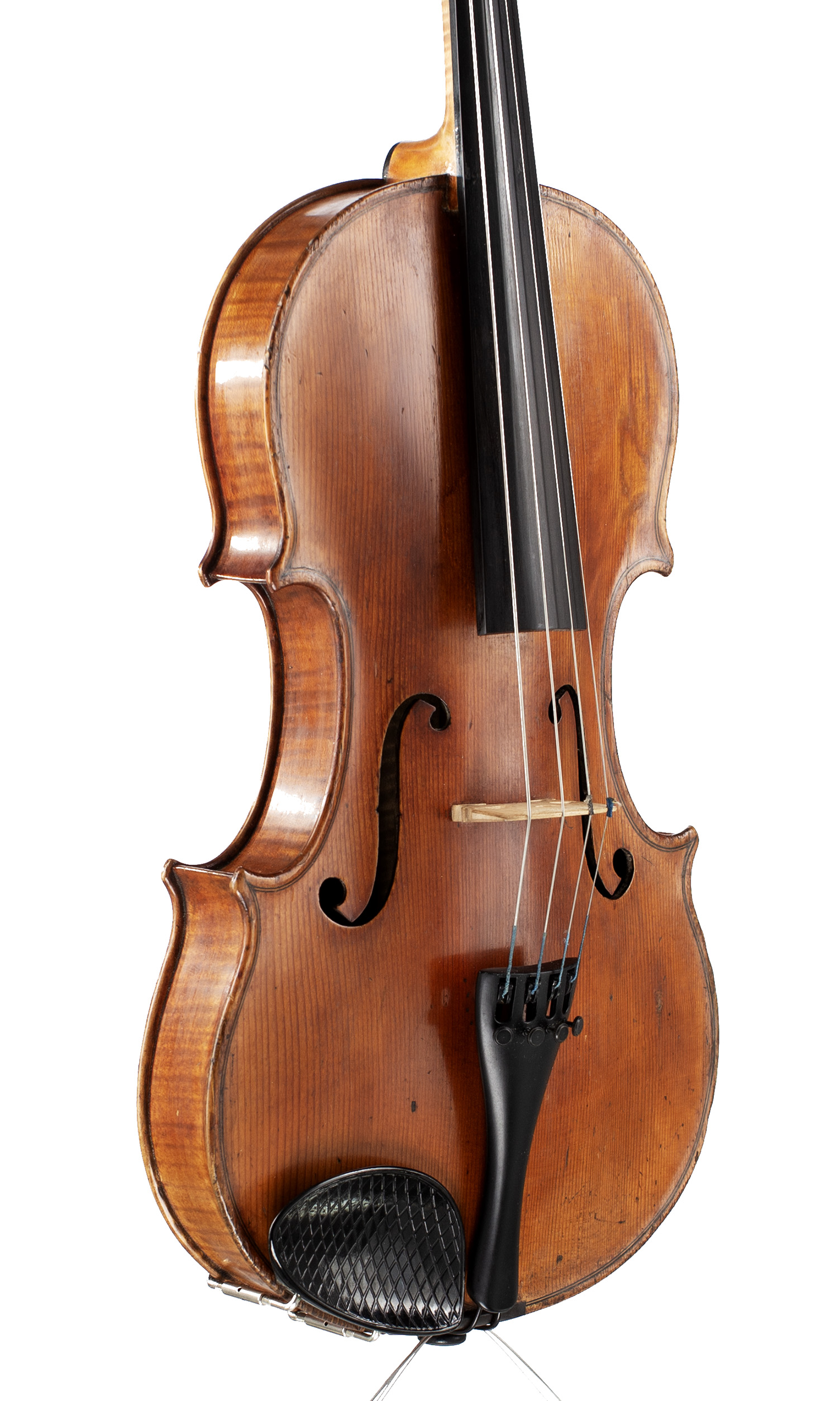 A viola by Bernard Simon Fendt Jnr, London, 1831 — angled view, 40°