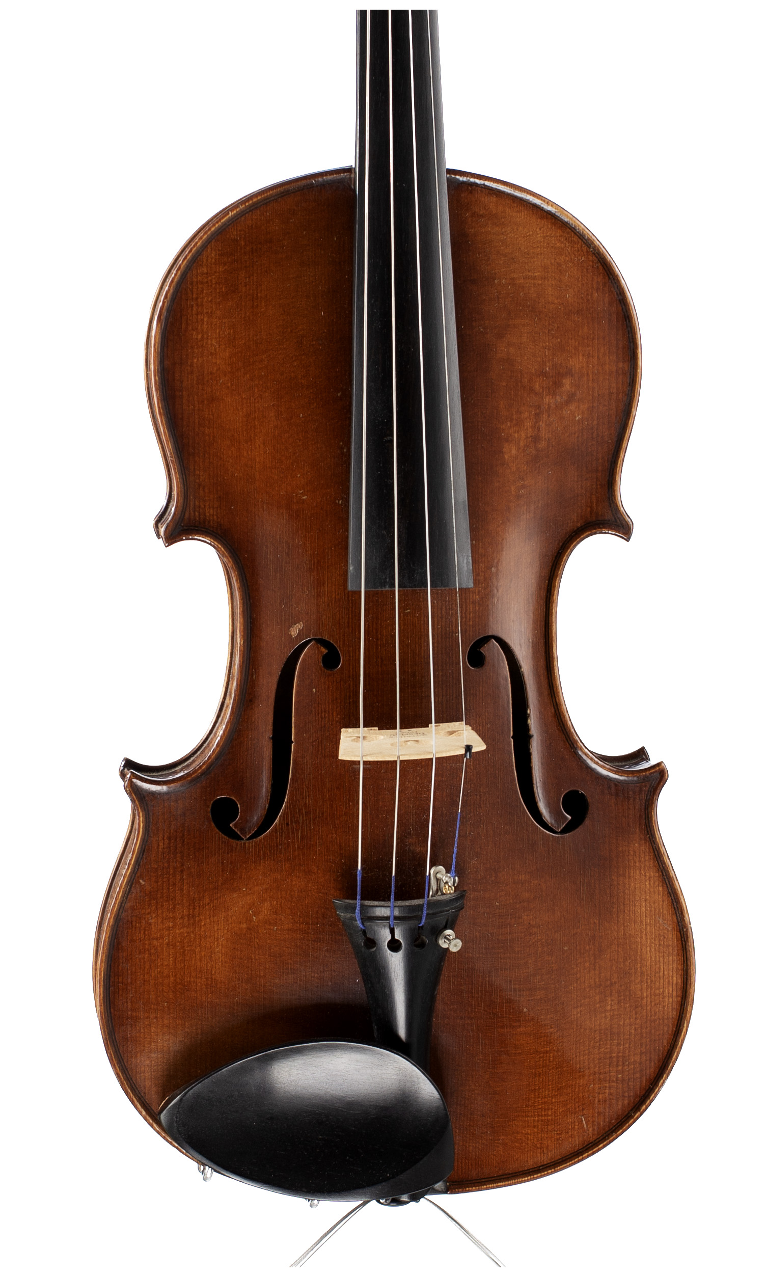 A violin by Amedee Deudonne, Mirecourt, 1930 — angled view, 10°