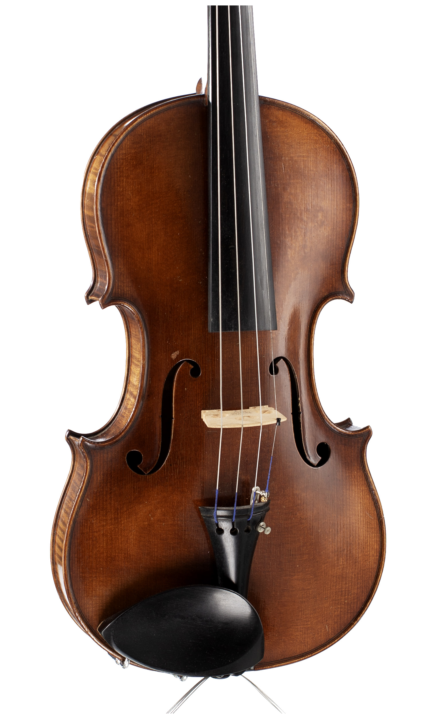 A violin by Amedee Deudonne, Mirecourt, 1930 — angled view, 20°