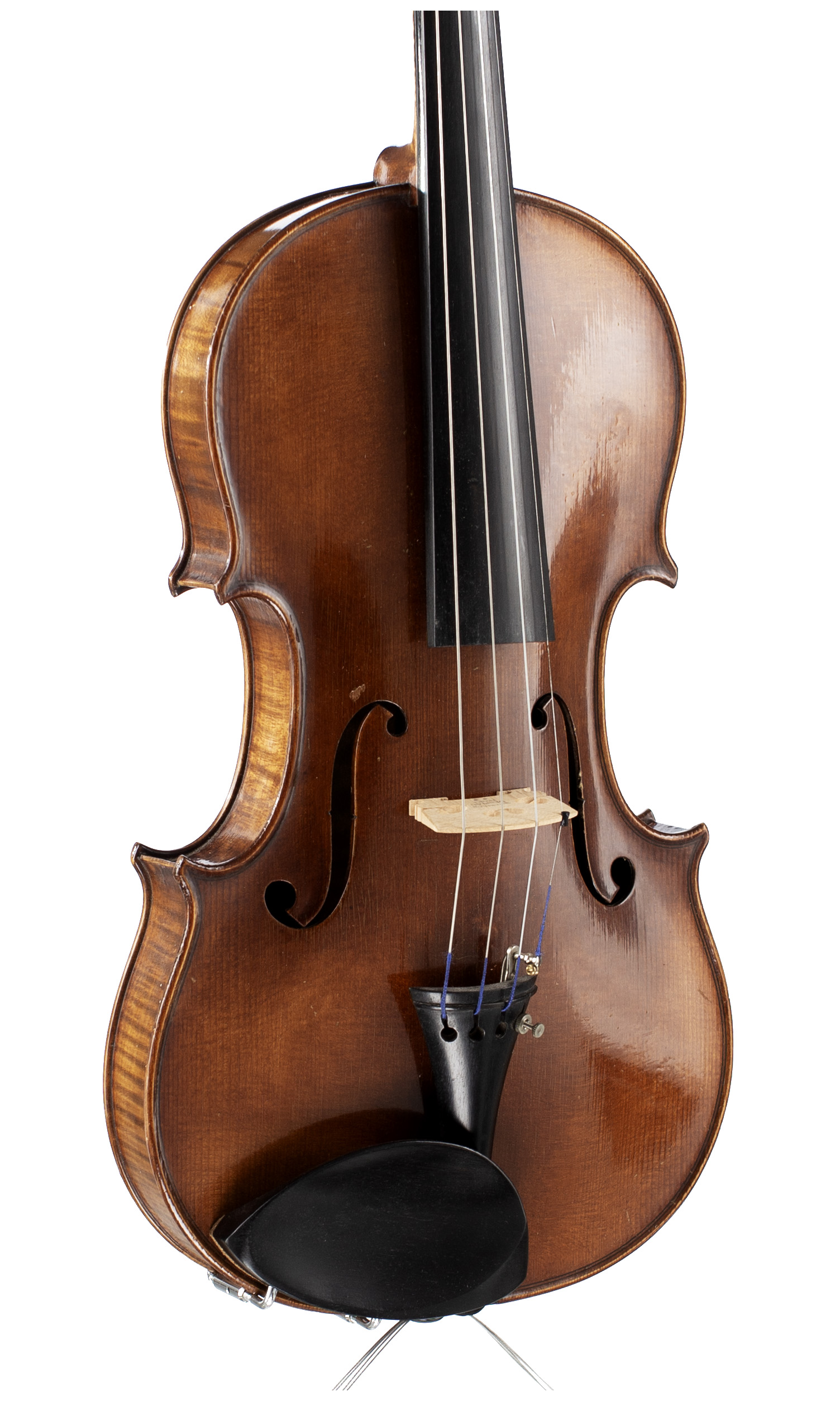 A violin by Amedee Deudonne, Mirecourt, 1930 — angled view, 30°