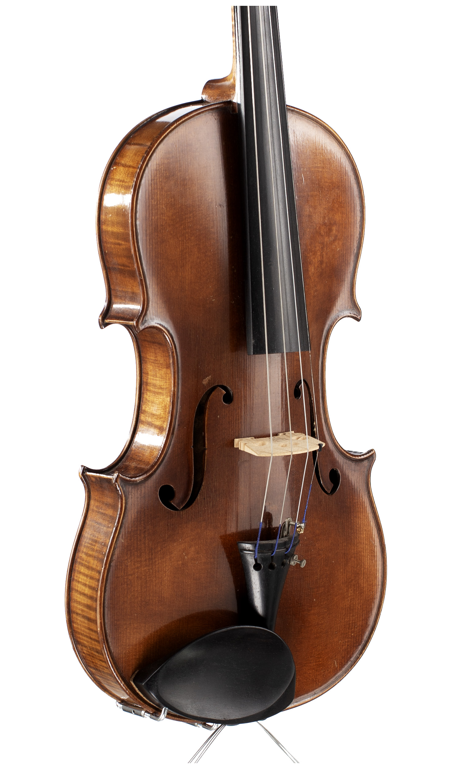 A violin by Amedee Deudonne, Mirecourt, 1930 — angled view, 40°
