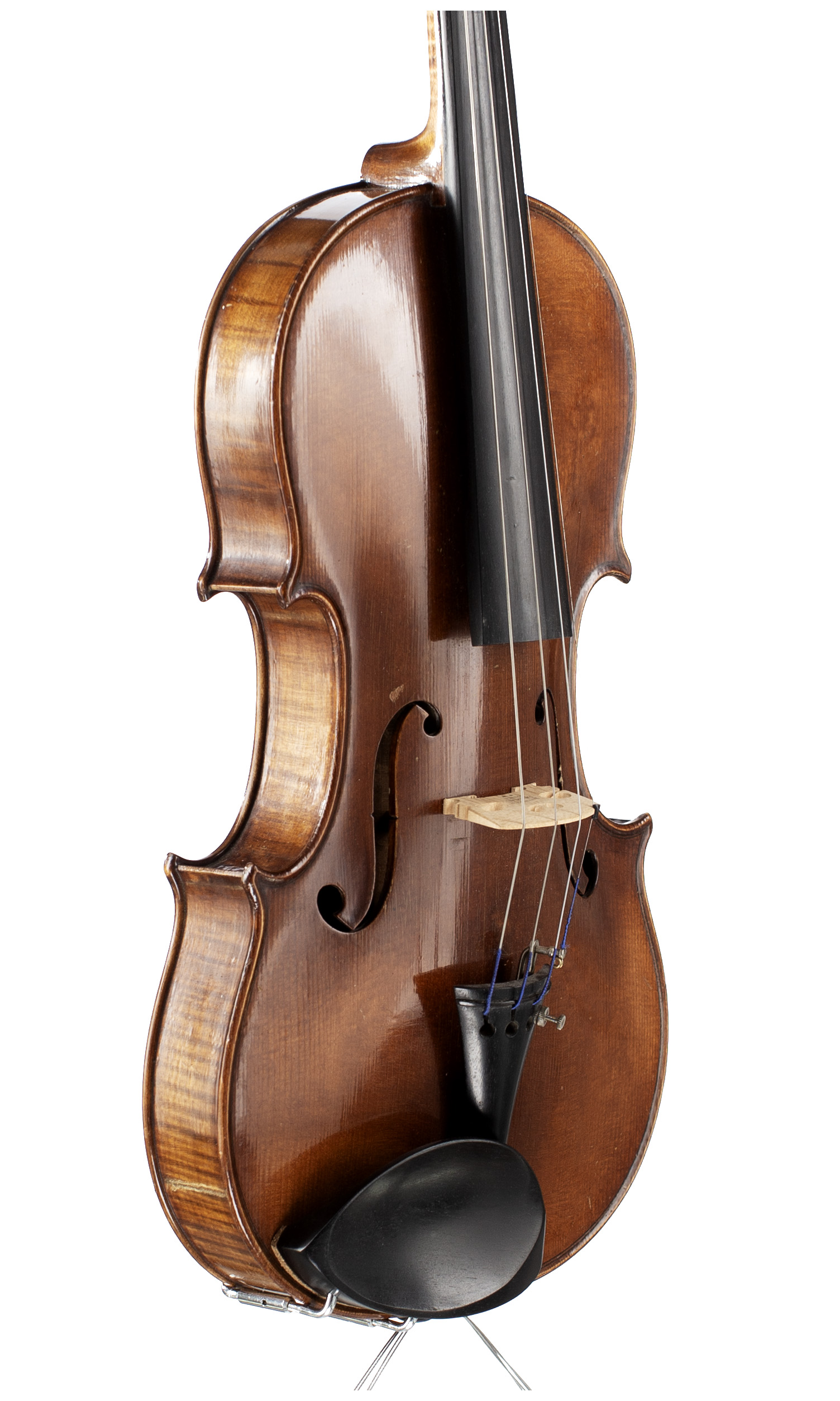 A violin by Amedee Deudonne, Mirecourt, 1930 — angled view, 50°