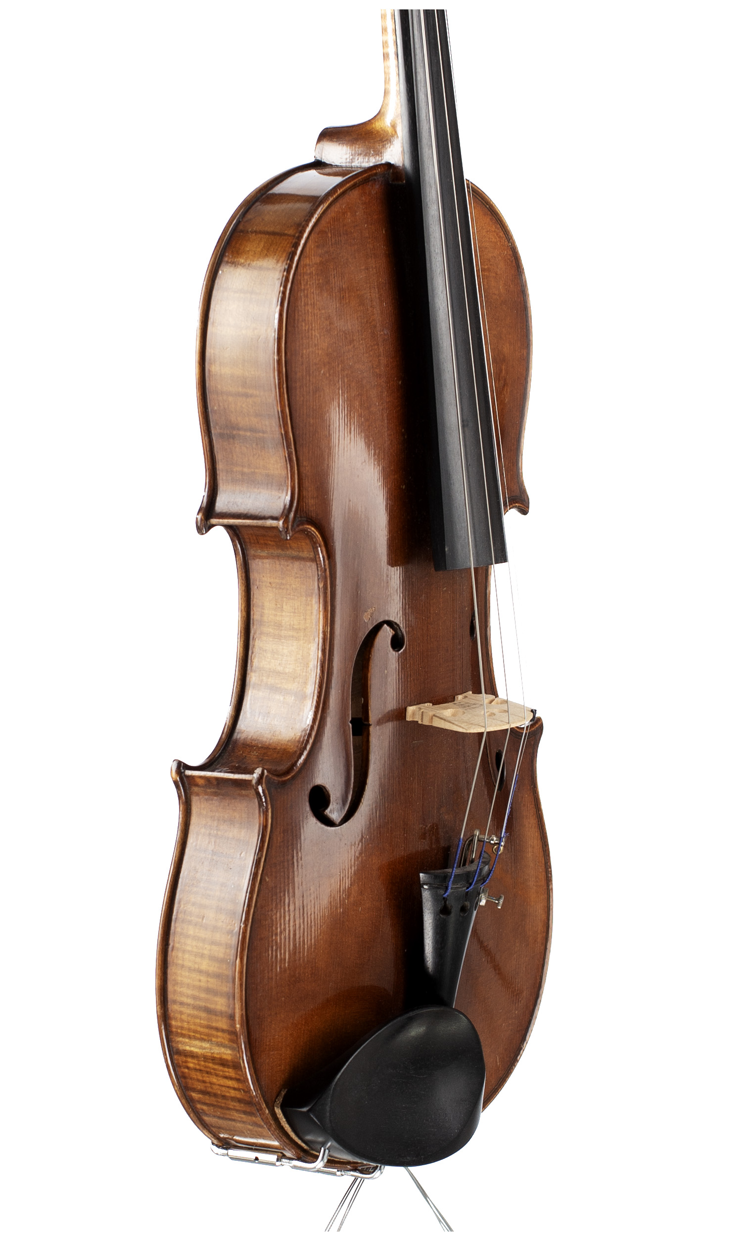 A violin by Amedee Deudonne, Mirecourt, 1930 — angled view, 60°