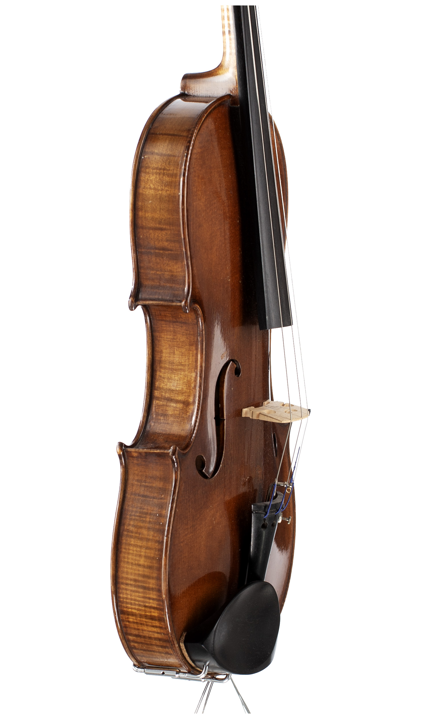 A violin by Amedee Deudonne, Mirecourt, 1930 — angled view, 70°
