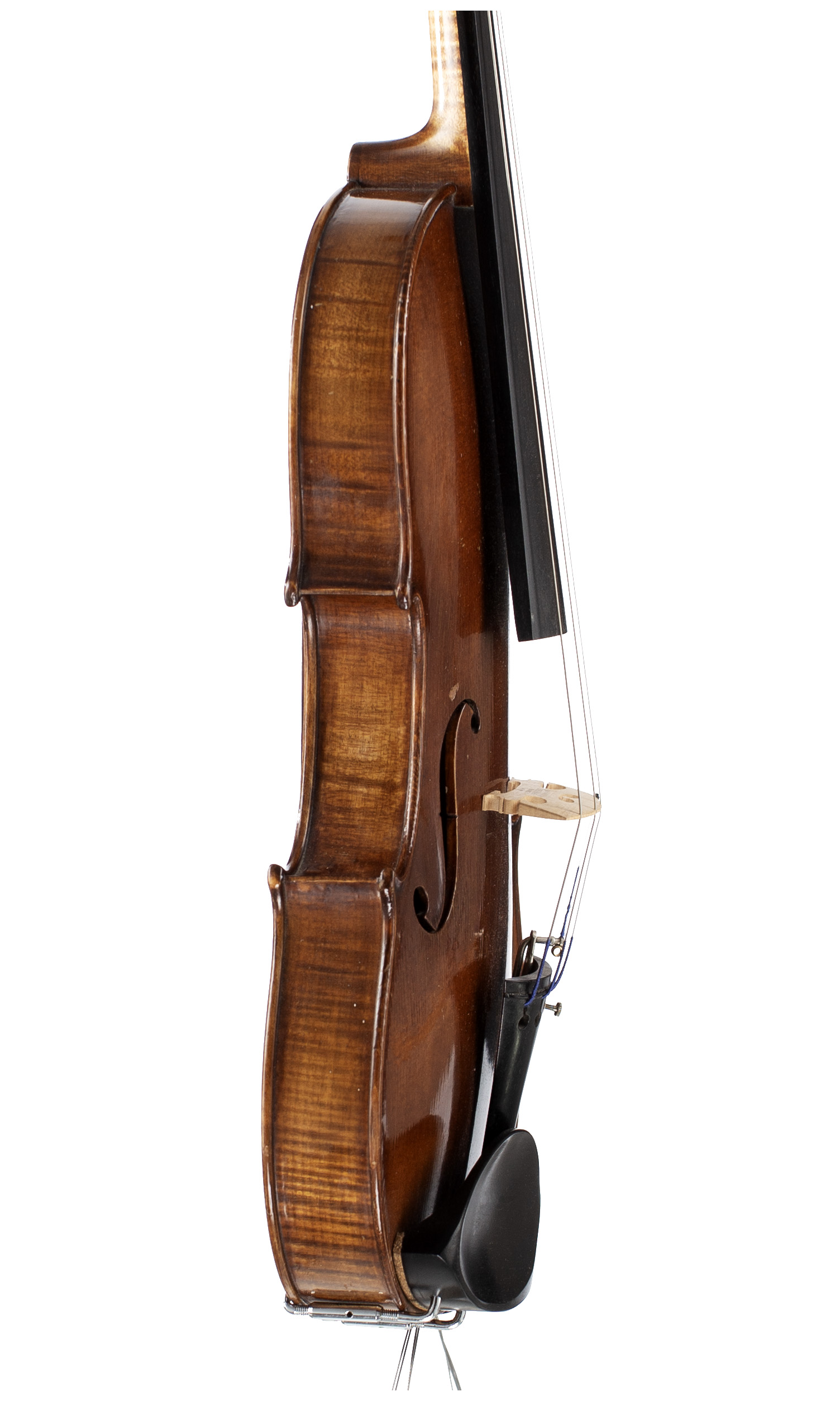 A violin by Amedee Deudonne, Mirecourt, 1930 — angled view, 80°