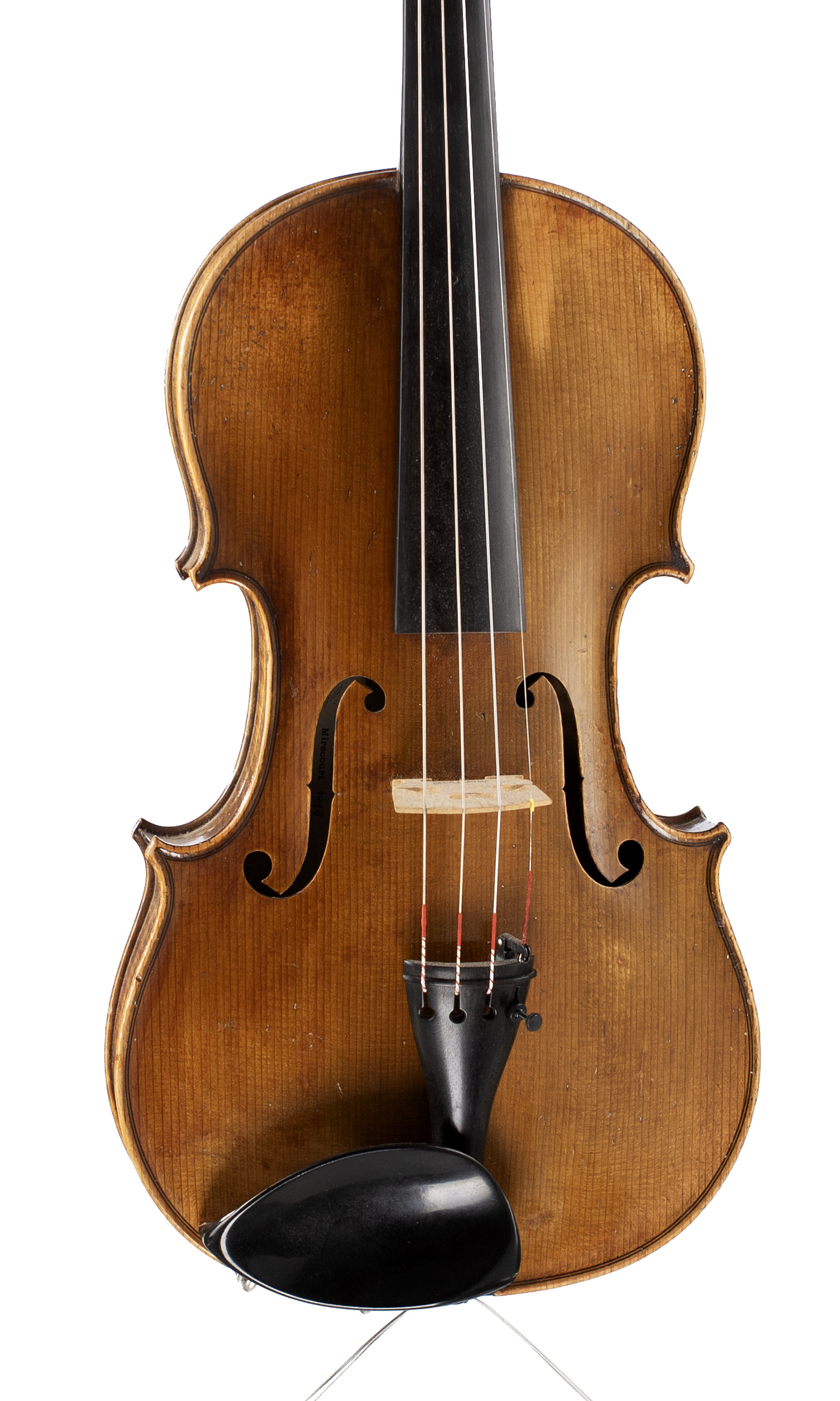 A violin by Leon Mortin, Mirecourt, 1919 — angled view, 10°