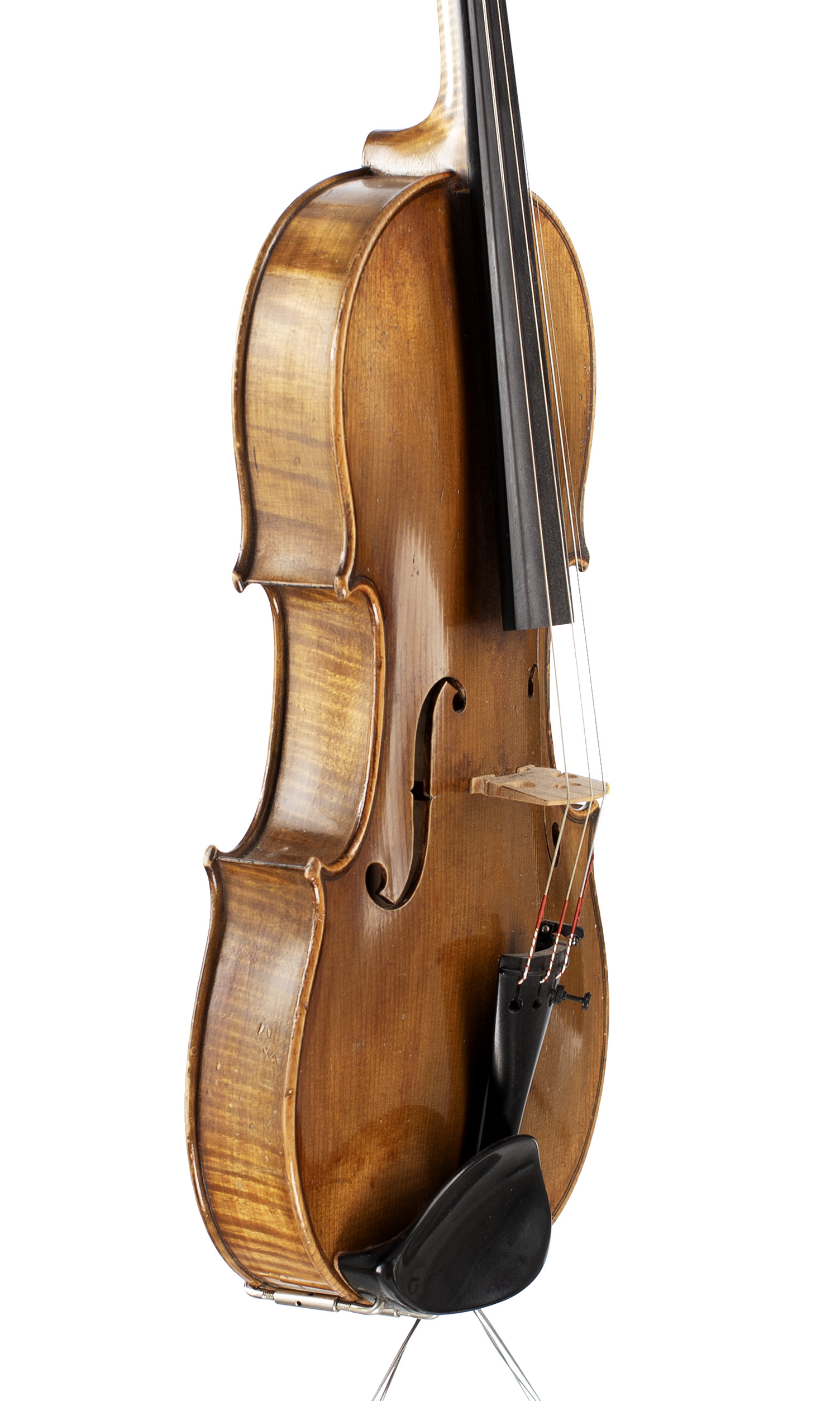 A violin by Leon Mortin, Mirecourt, 1919 — angled view, 60°