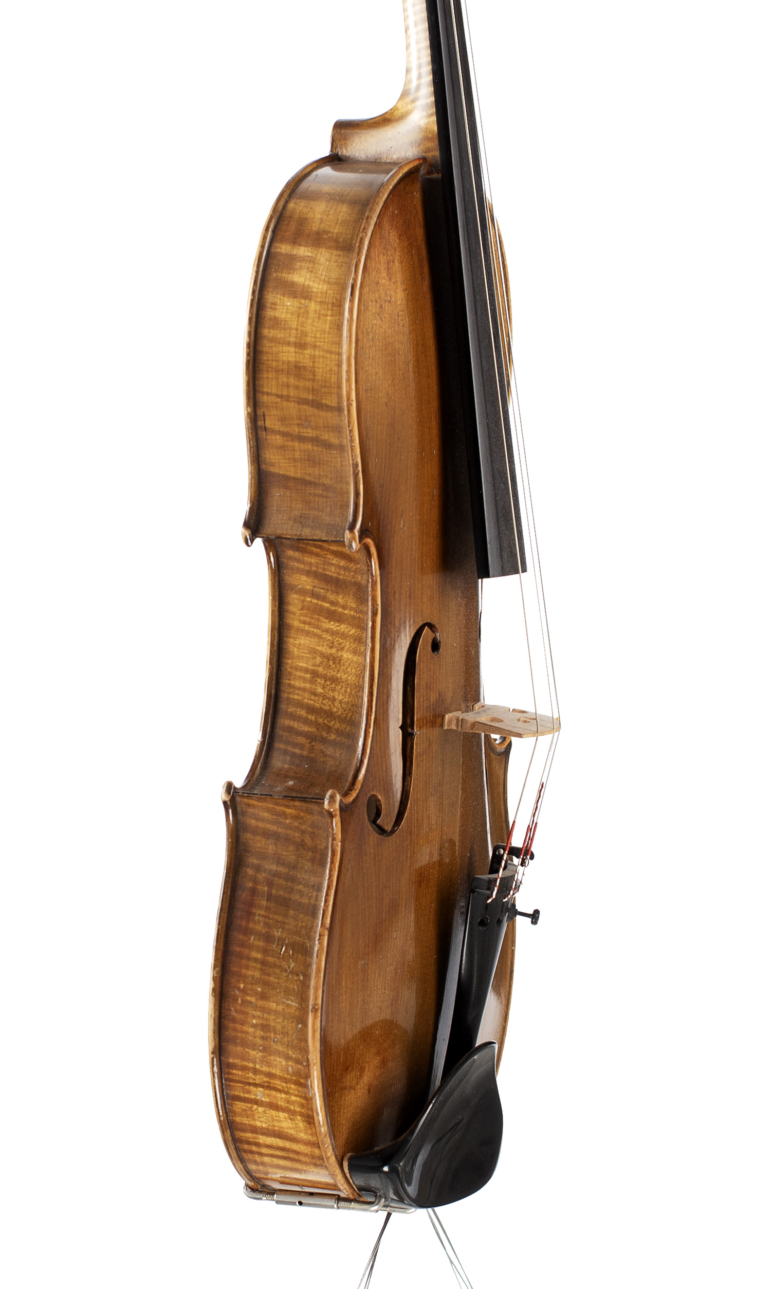 A violin by Leon Mortin, Mirecourt, 1919 — angled view, 70°