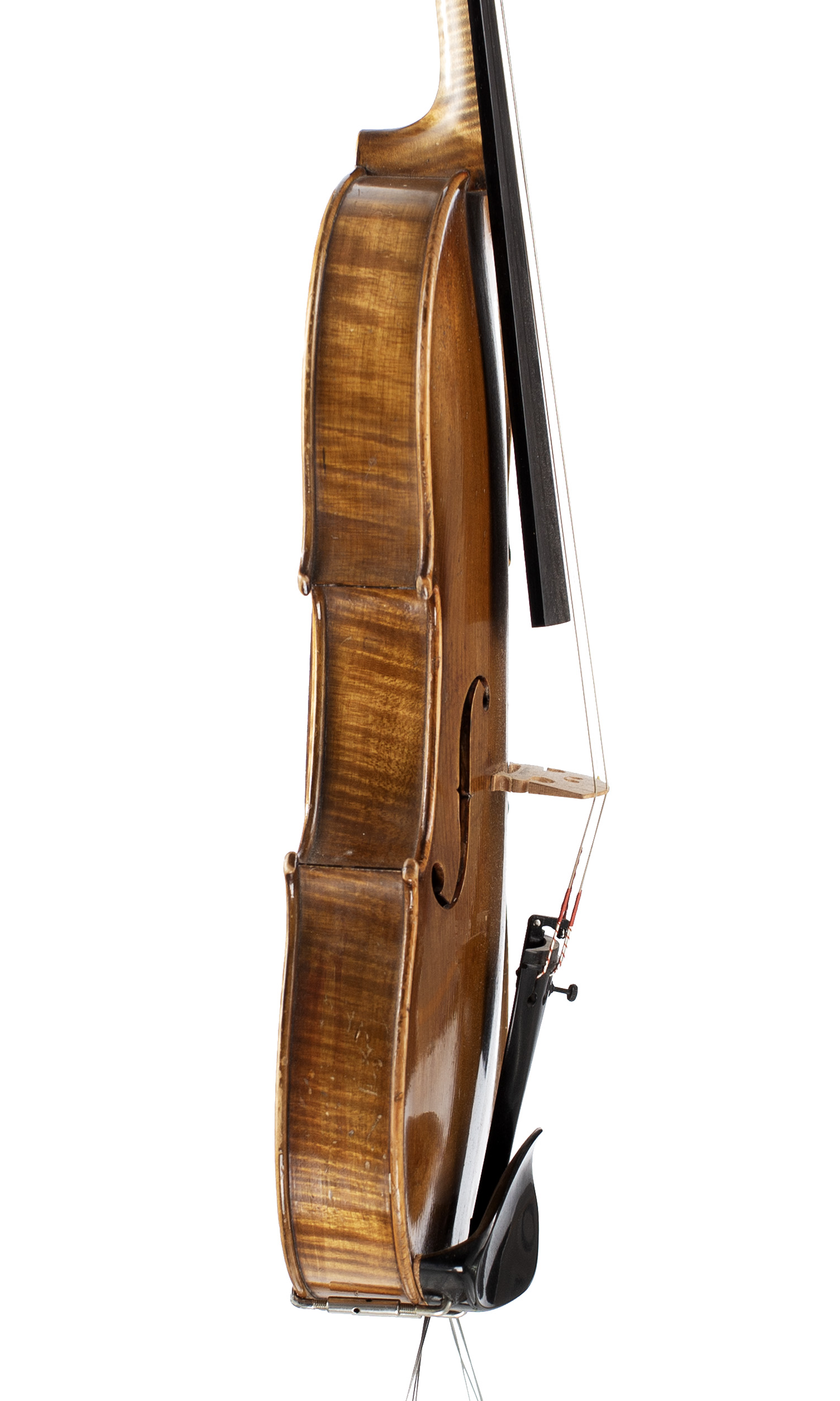 A violin by Leon Mortin, Mirecourt, 1919 — angled view, 80°
