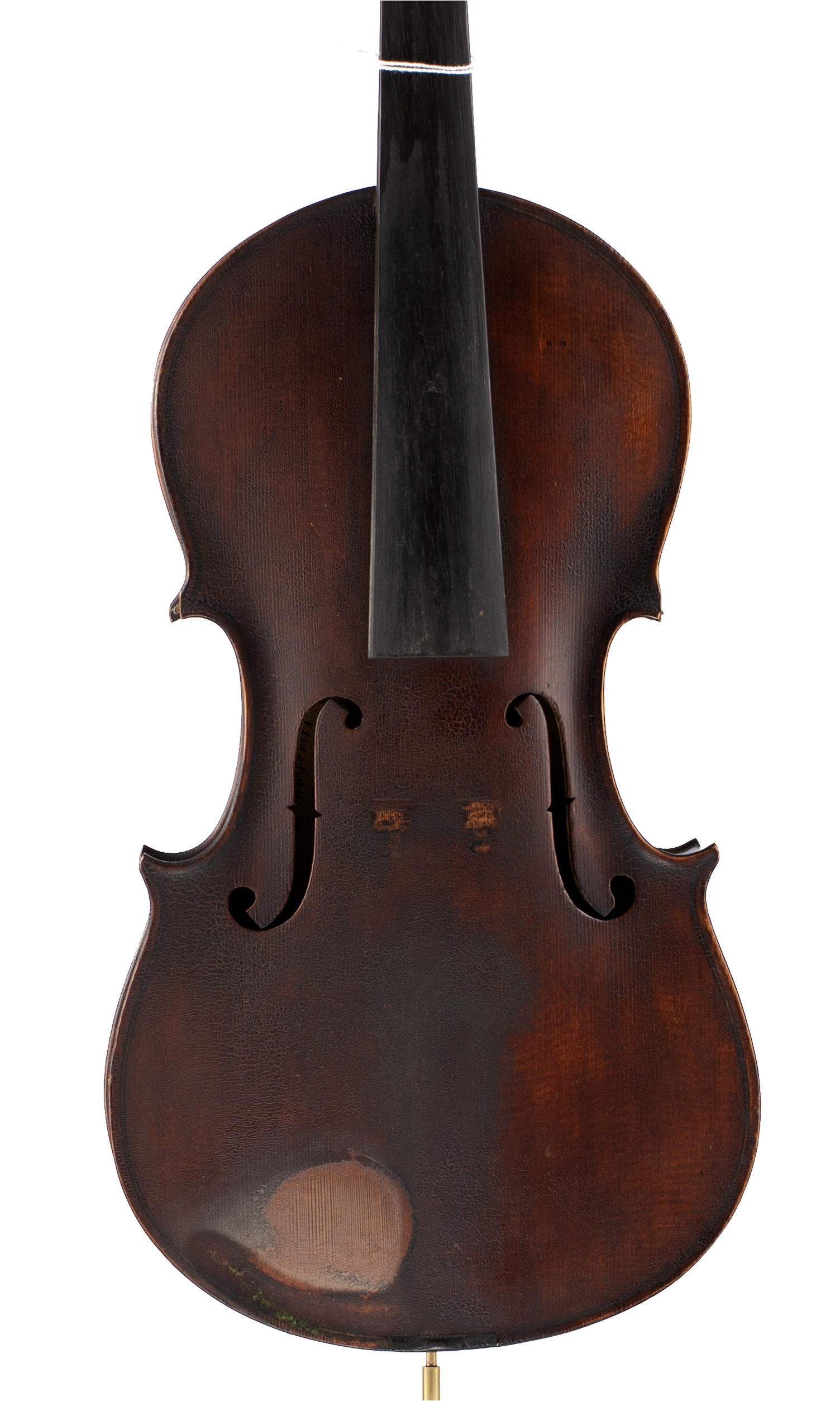 A violin by Sam Grierson, Wishaw 1918 — angled view, 10°