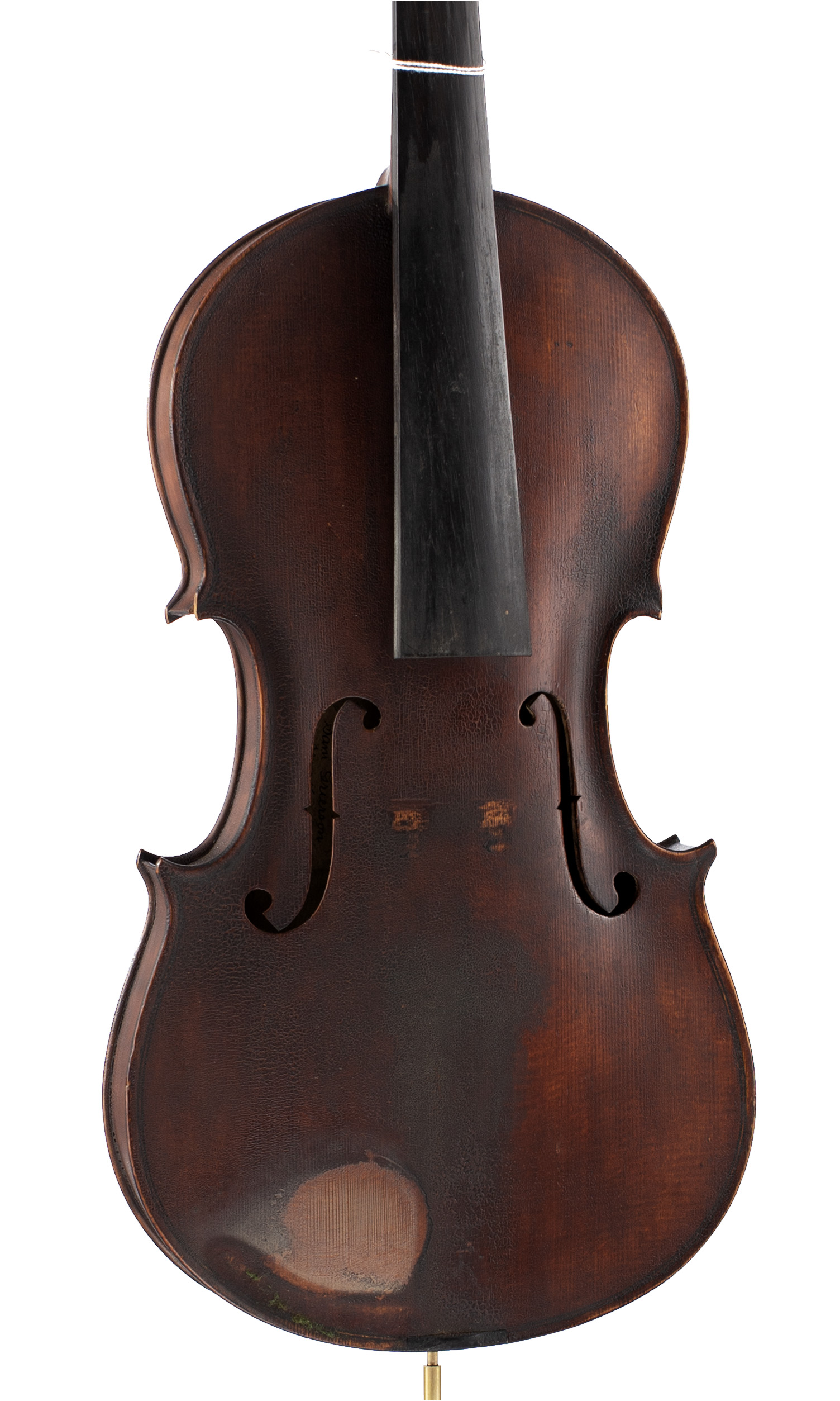 A violin by Sam Grierson, Wishaw 1918 — angled view, 20°