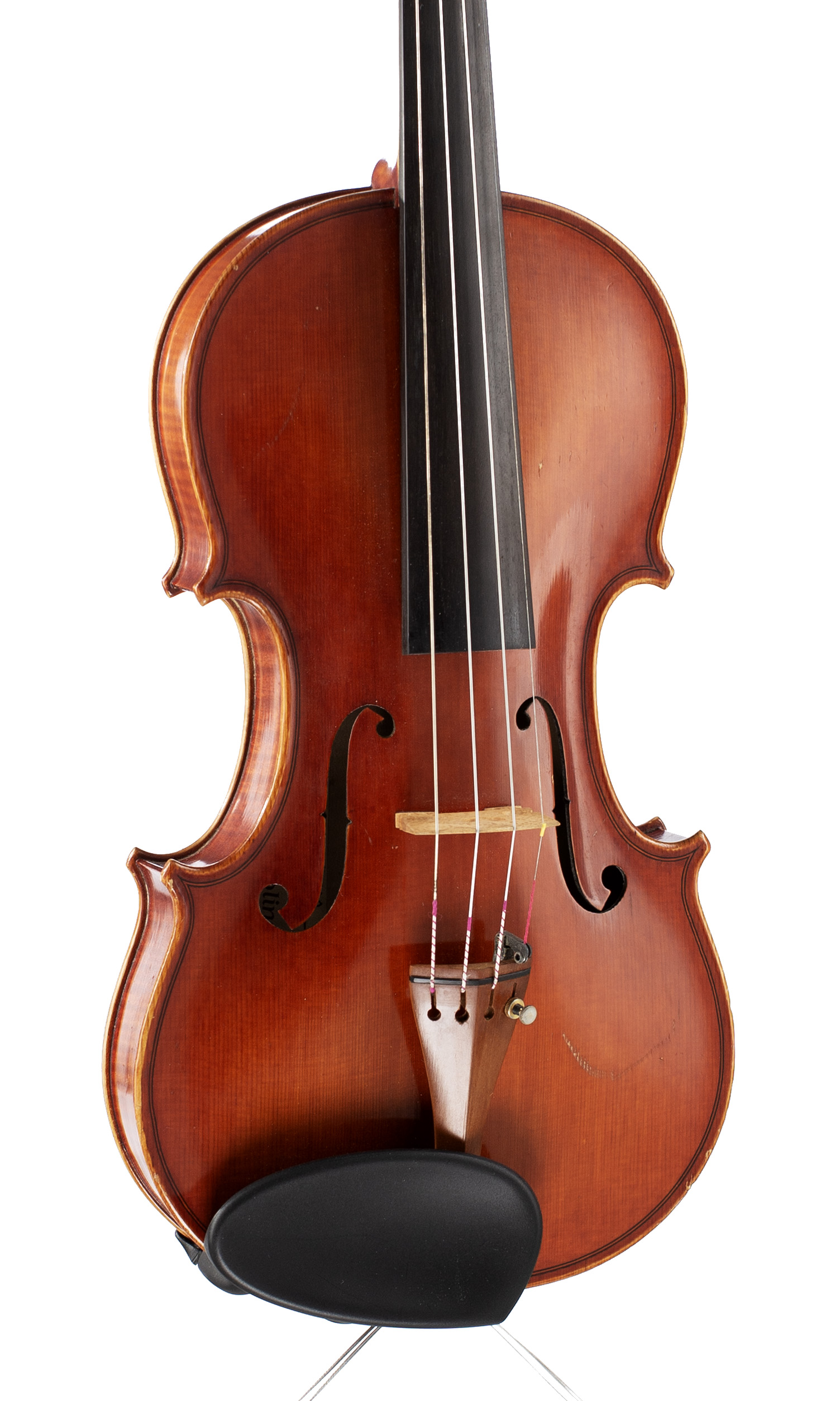A violin by Ian Highfield, Rednal, 1991 — angled view, 20°