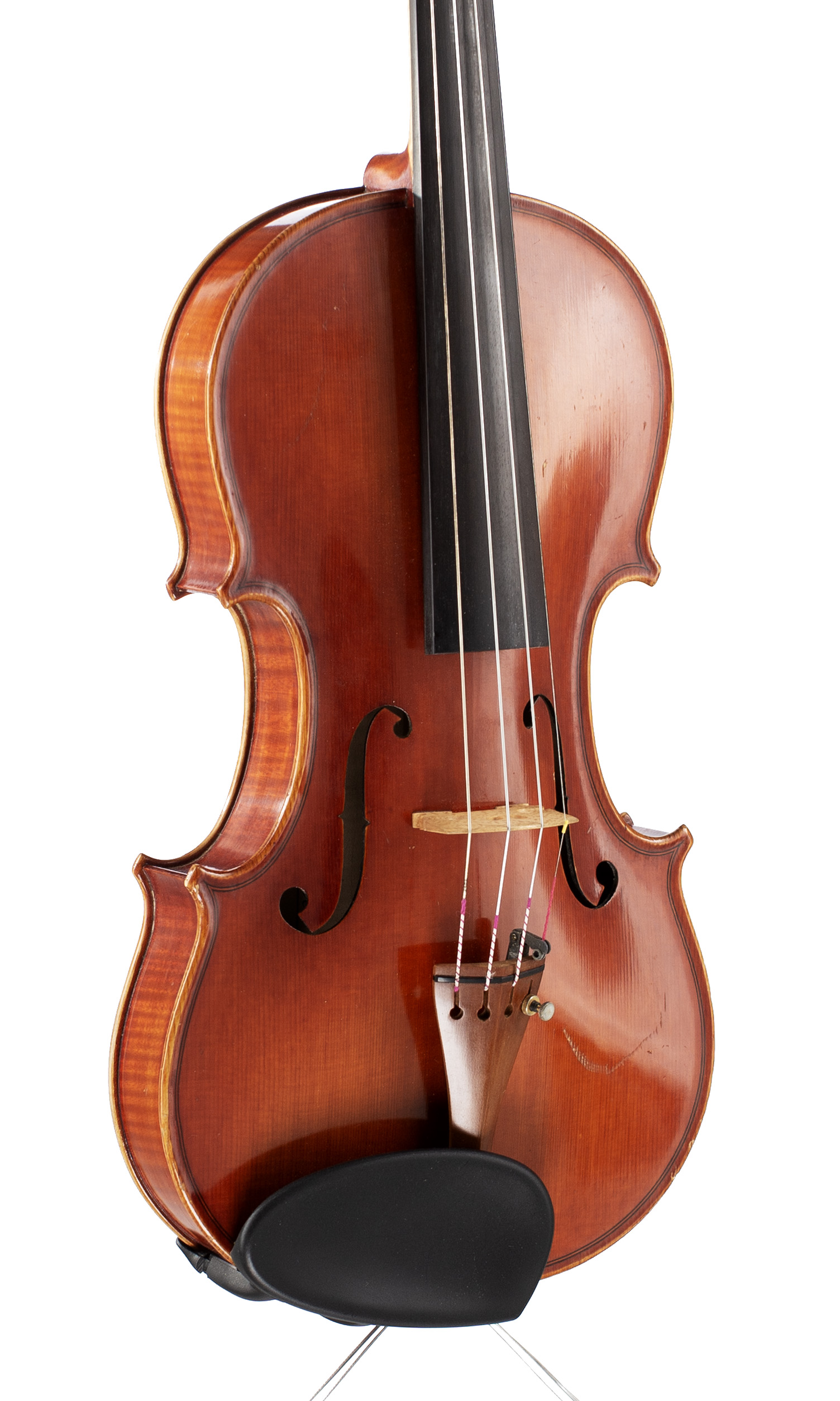A violin by Ian Highfield, Rednal, 1991 — angled view, 30°