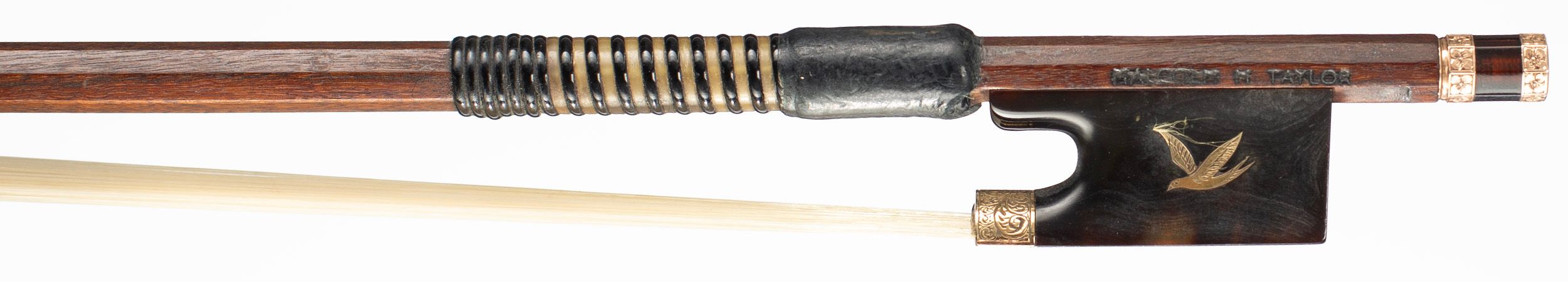 A gold and tortoiseshell-mounted violin bow by Malcolm Taylor, England, circa 1960 — frog