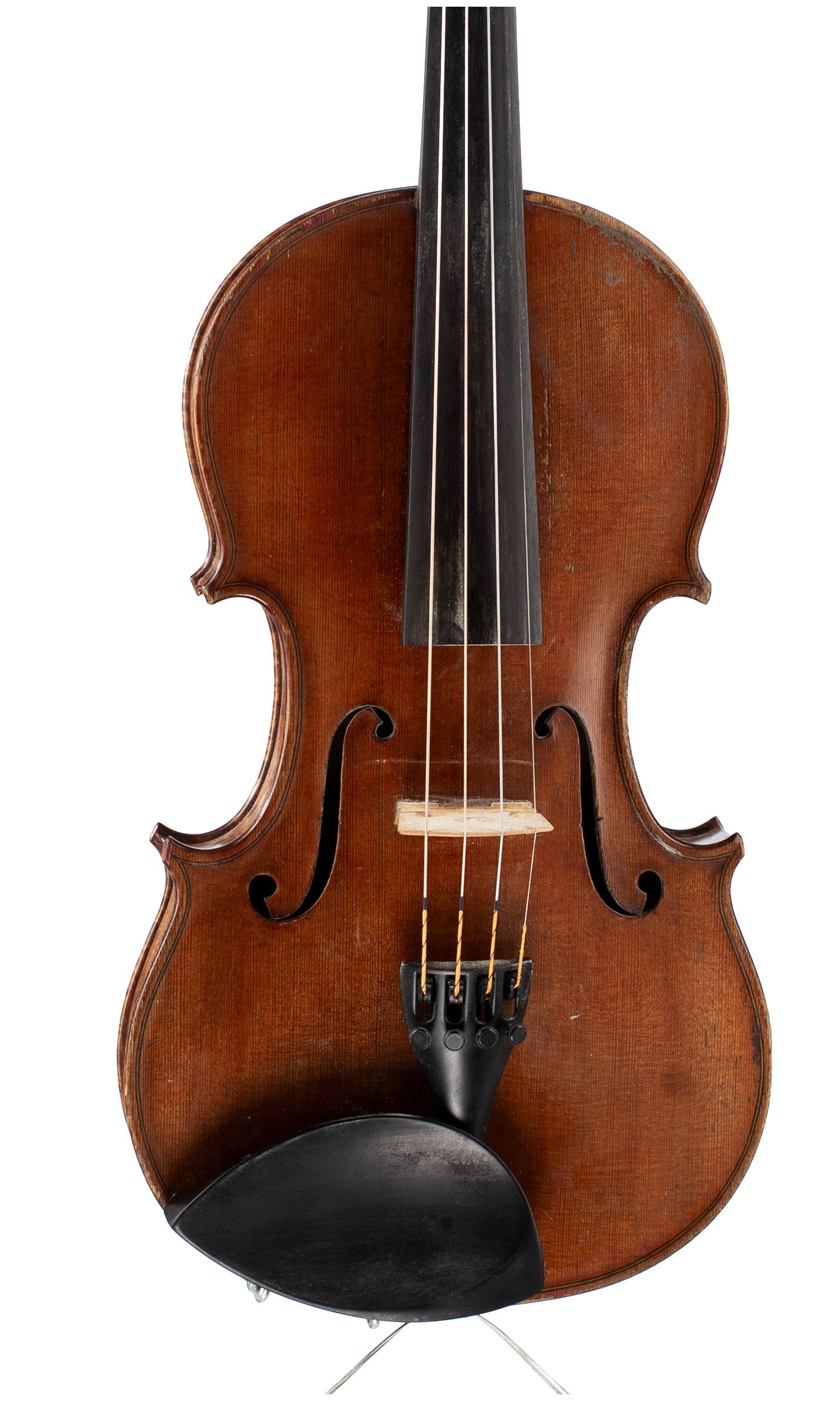 Violin by James Gilchrist, Glasgow, 1886 — angled view, 10°