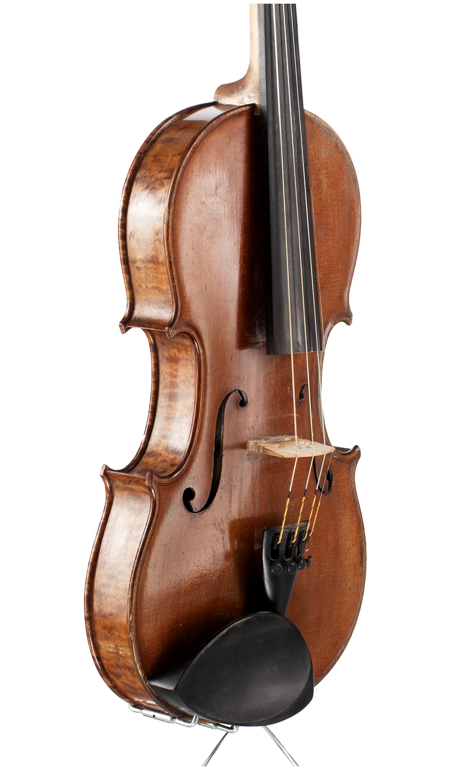 Violin by James Gilchrist, Glasgow, 1886 — angled view, 50°