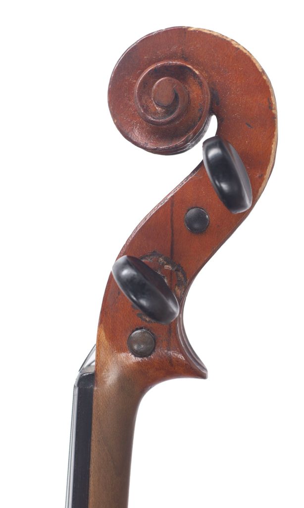 Violin by Walter H. Mayson, Windermere, 1886 — scroll