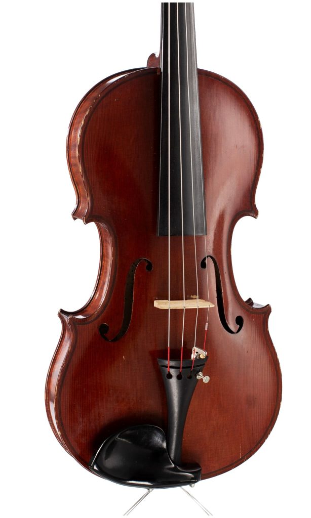A violin by Emmanuel Whitmarsh, London, circa 1900 — angled view, 20°