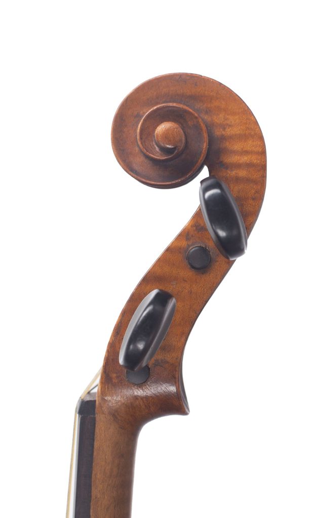Violin by Remerus Liessem, London, 1748 — scroll