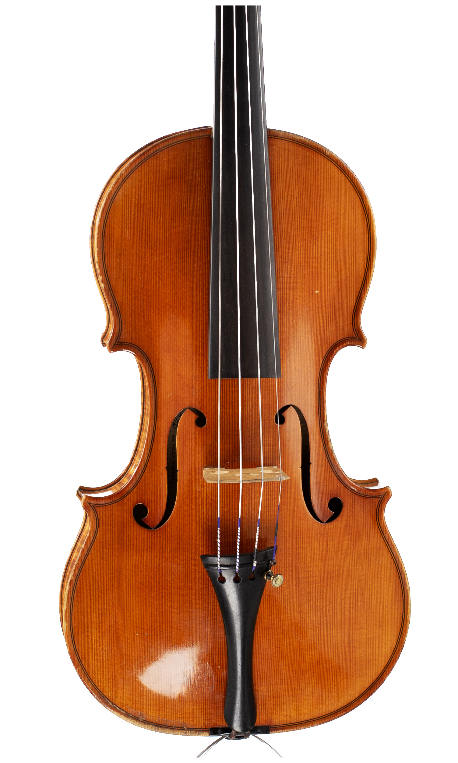 A violin by Ansaldo Poggi, Bologna, 1958 — angled view, 10°