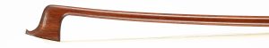 A nickel-mounted violin bow by Louis Bazin, Paris, circa 1940 — head and frog