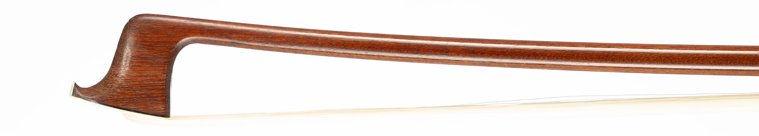 A nickel-mounted violin bow by Louis Bazin, Paris, circa 1940 — head