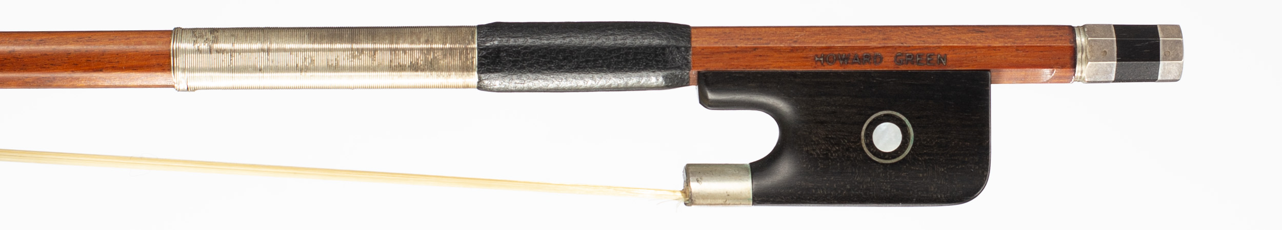 A silver-mounted violin/viola bow by Howard Green, Fife, circa 2000 — frog