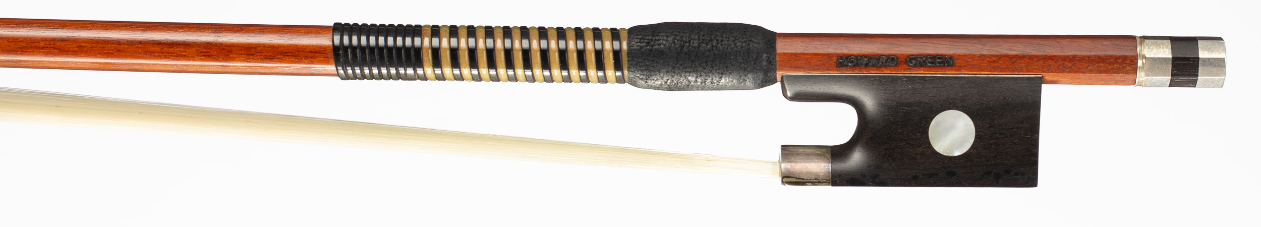 A silver-mounted violin bow by Howard Green, Fife, circa 2000 — frog