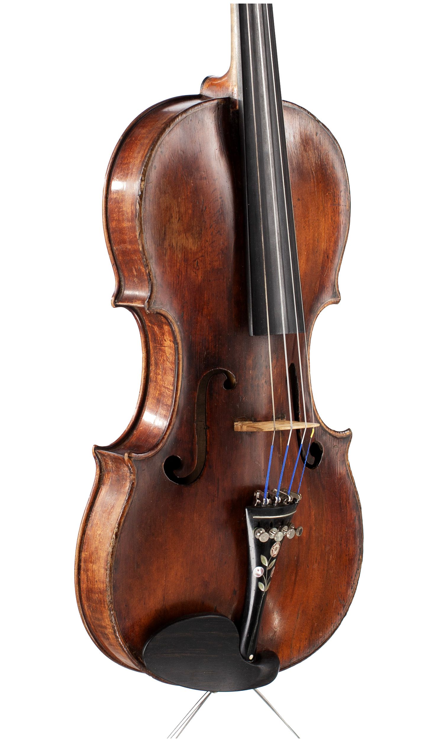 Violin by Benjamin Banks, Salisbury, 1788 — angled view, 40°