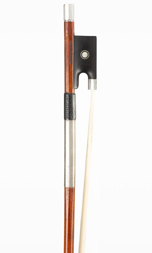 A silver-mounted violin bow by Charles Espey, Port Townsend, circa 1990 — frog detail