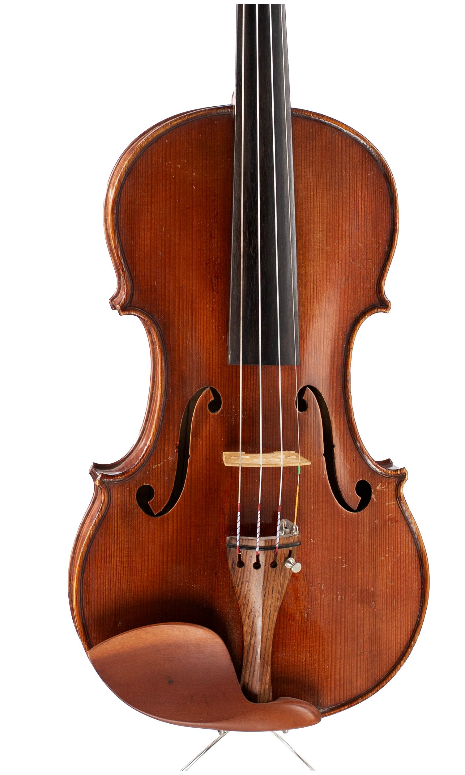 Violin, Circle of Georges Apparut, Mirecourt, 1929 — angled view, 10°