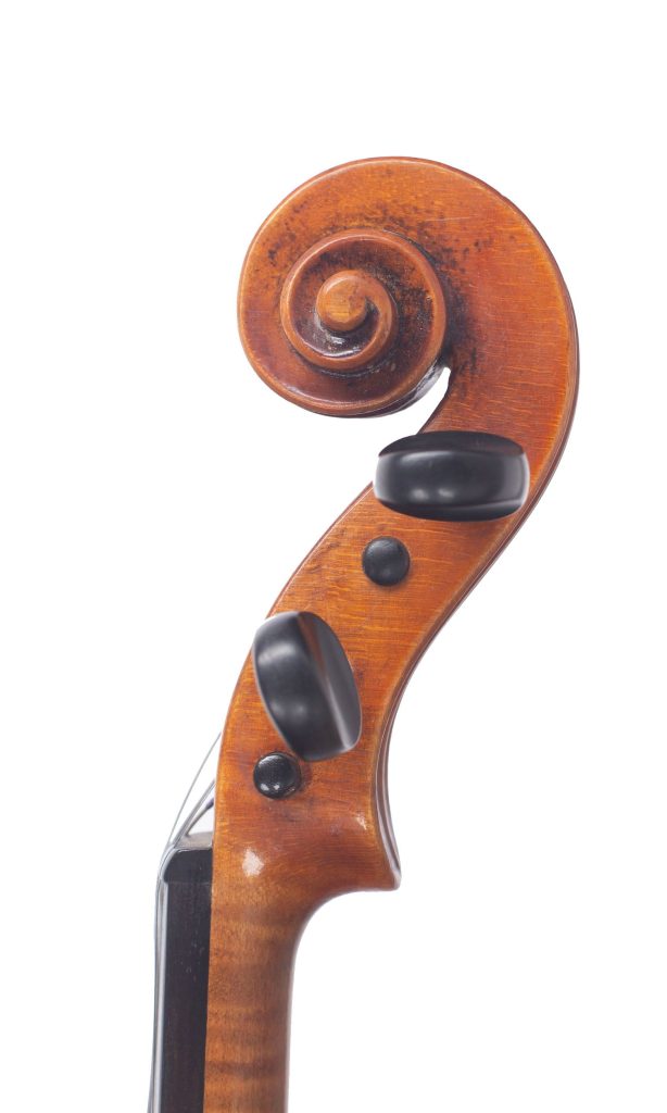 Violin by Wilhelm Durrschmidt, Markneukirchen, 1959 — scroll
