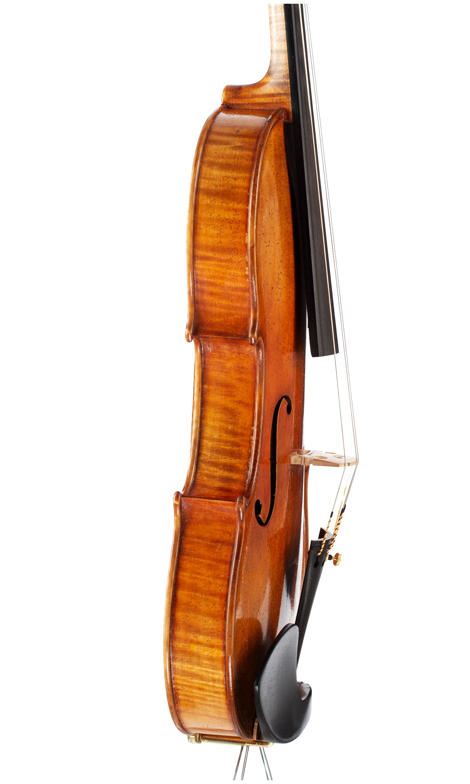 Violin by Heinrich Th. Heberlein, Markneukirchen, 1927 — angled view, 80°