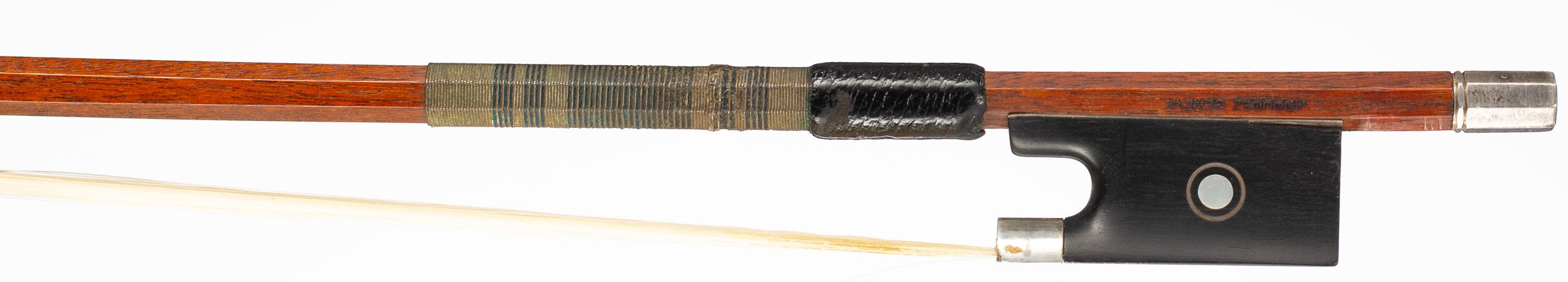 A silver-mounted violin bow by Pierre Vidoudez, Geneva, circa 1960 — frog