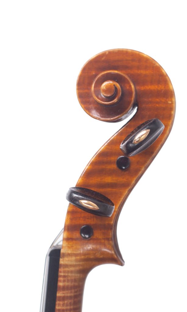 Violin by Justin Derazey, Mirecourt — scroll