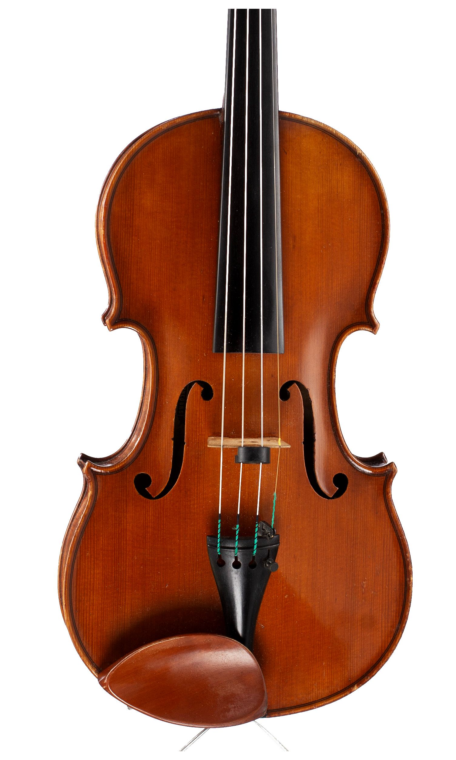 Violin by Justin Derazey, Mirecourt — angled view, 10°