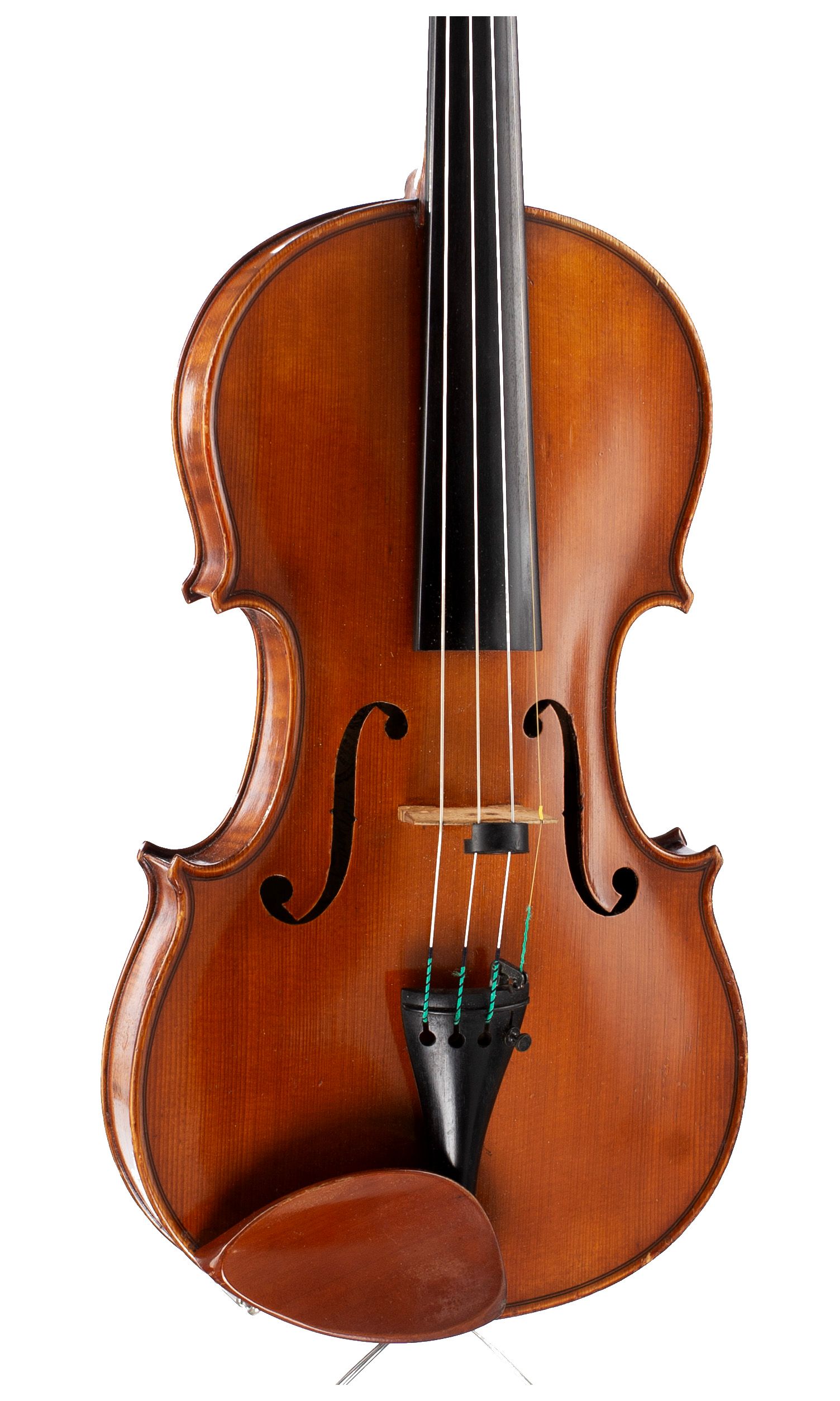 Violin by Justin Derazey, Mirecourt — angled view, 20°