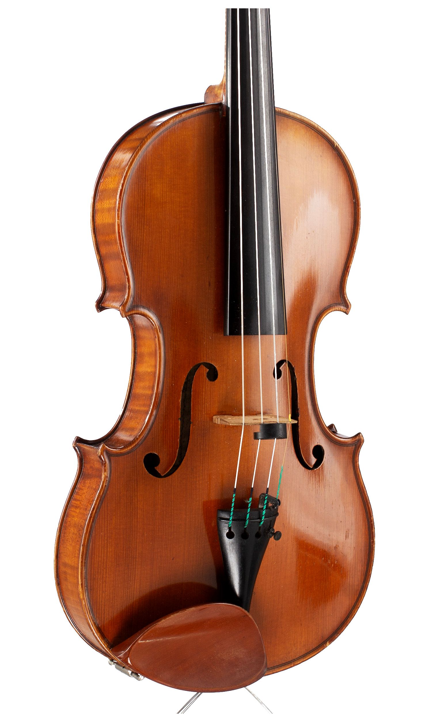 Violin by Justin Derazey, Mirecourt — angled view, 30°