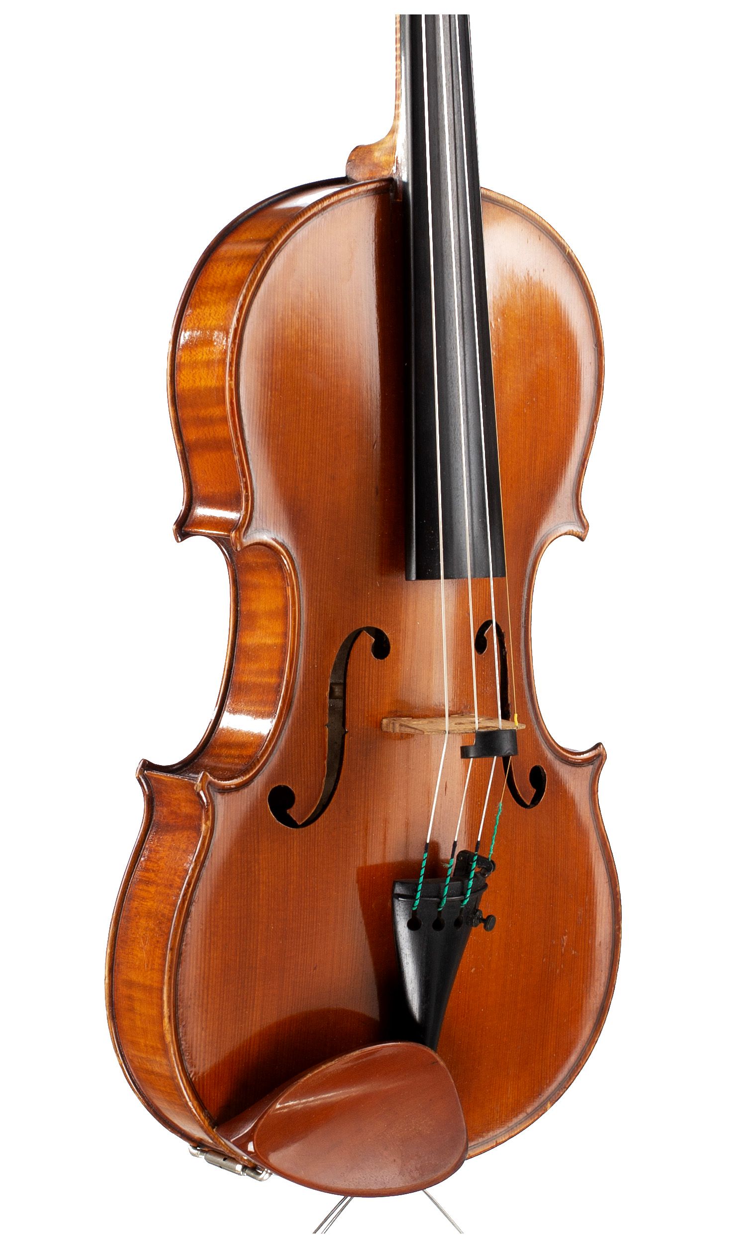 Violin by Justin Derazey, Mirecourt — angled view, 40°
