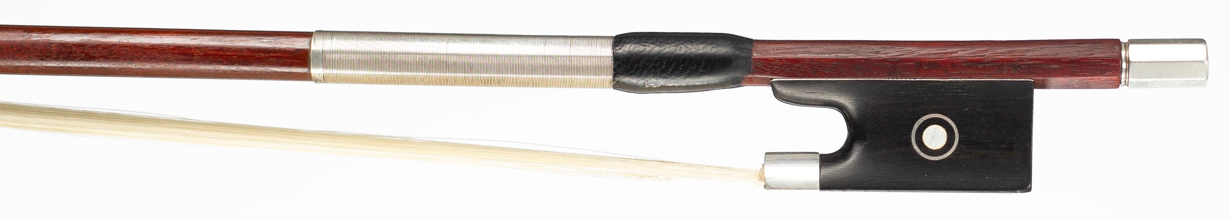 A silver-mounted violin bow by Max Millant, Paris, circa 1970 — frog