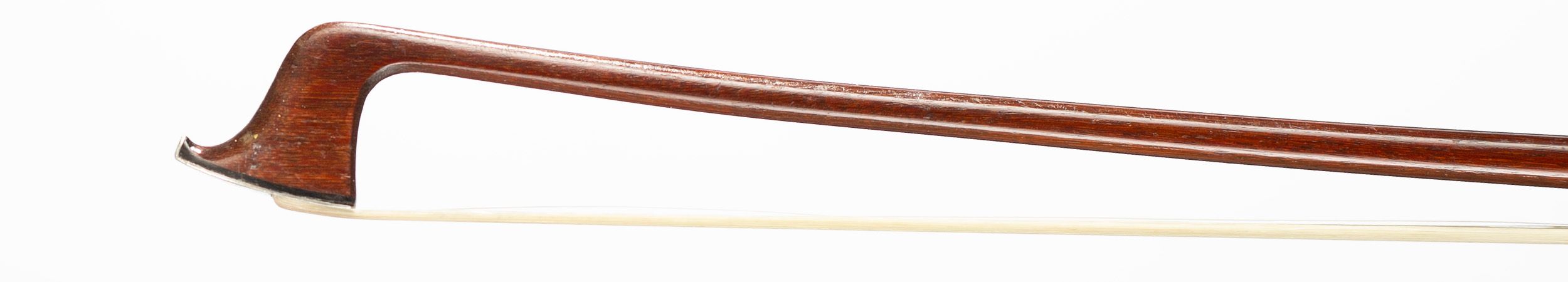 A silver-mounted violin bow by Max Millant, Paris, circa 1970 — head
