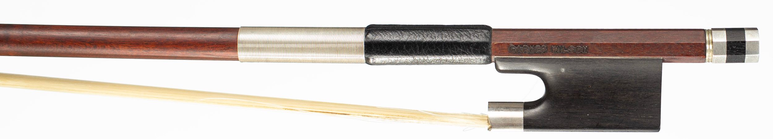 A silver-mounted viola bow by Garner Wilson, Scotland, circa 1990 — frog