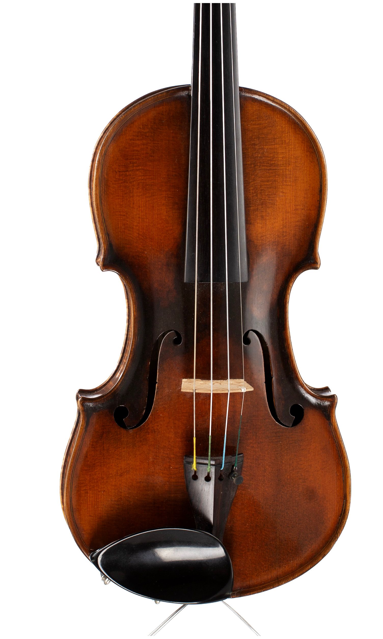Violin by Eugenio Degani, Venice, 1887 — angled view, 10°