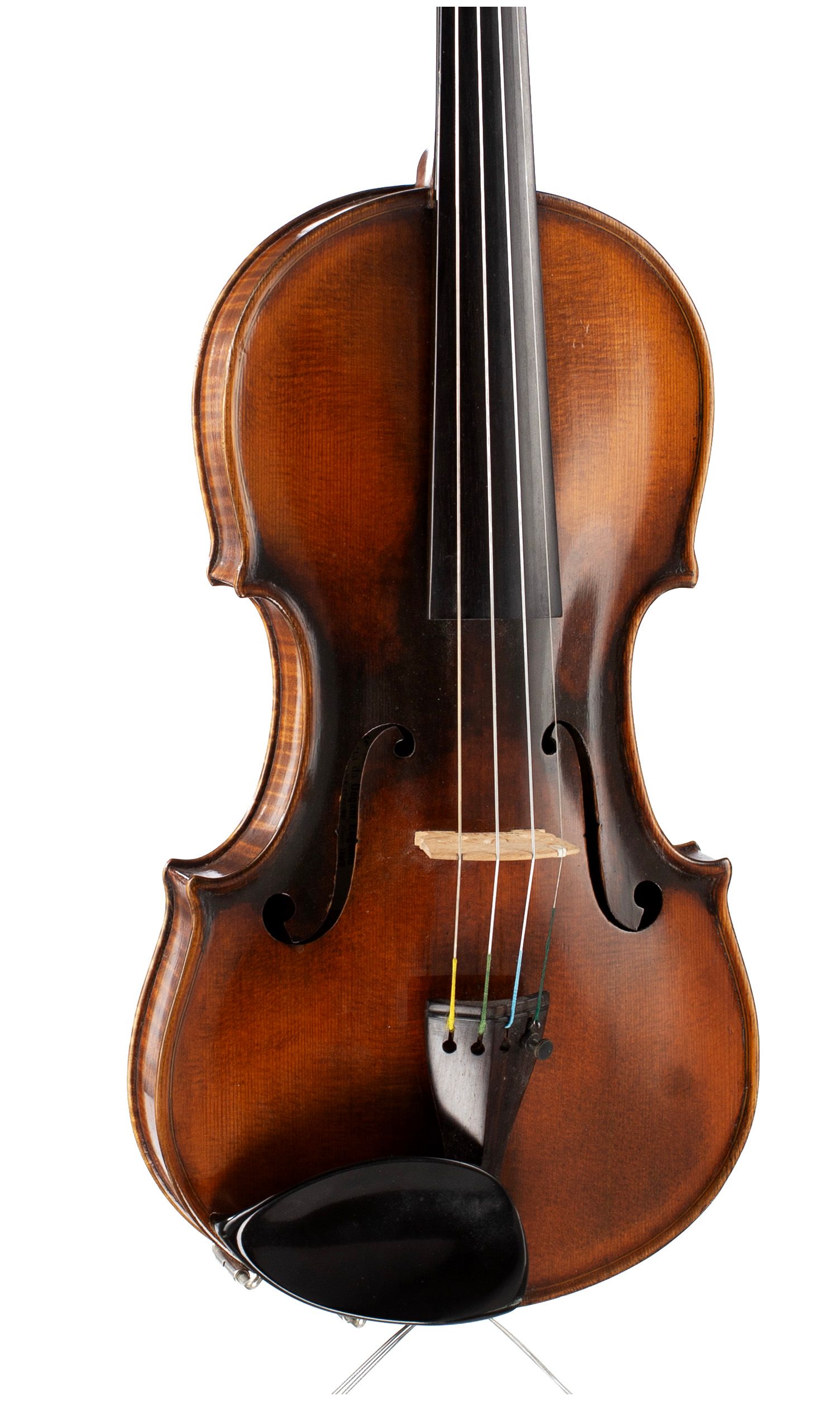 Violin by Eugenio Degani, Venice, 1887 — angled view, 20°