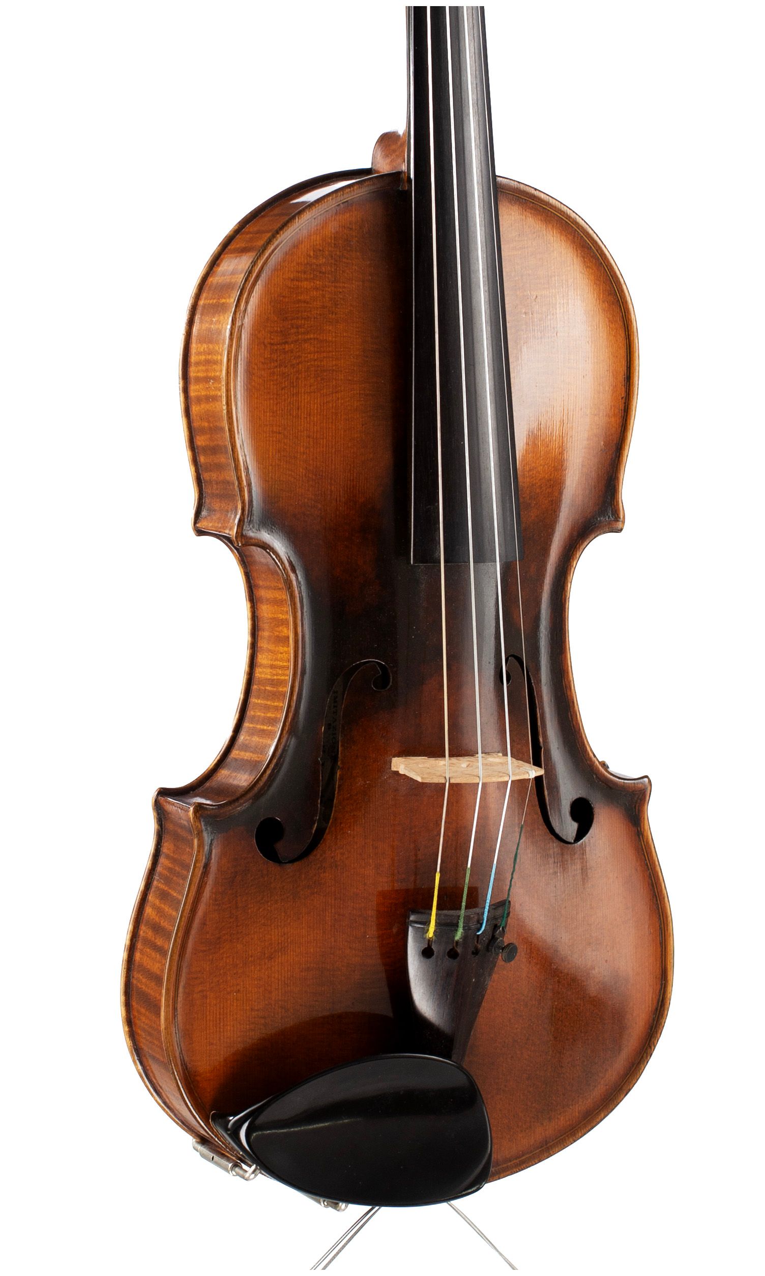 Violin by Eugenio Degani, Venice, 1887 — angled view, 30°
